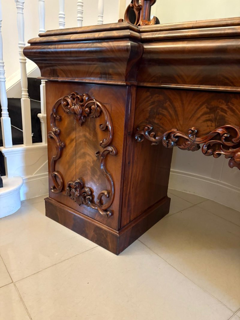 Outstanding Quality Antique Victorian Carved Mahogany Mirror Back Sideboard